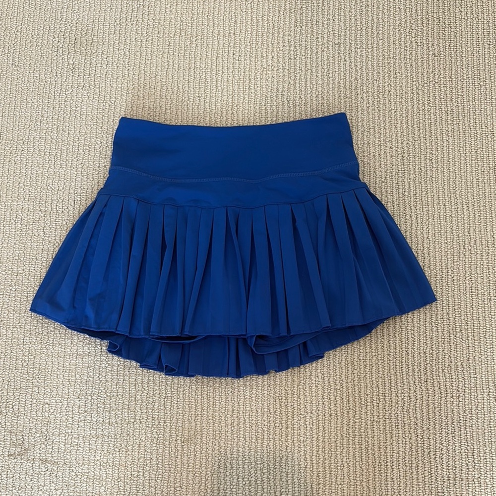 Gold Hinge Cobalt Blue Pleated Skirt